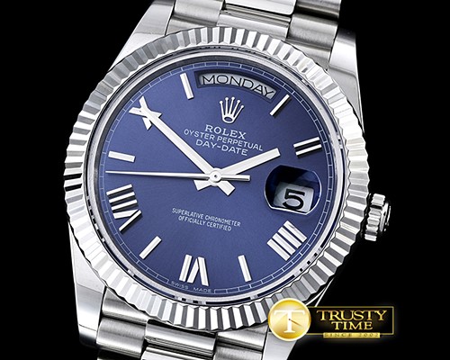 롤렉스 DayDate 228206 SS/SS Blue Roman BP Swiss 2836 -RDD0194D