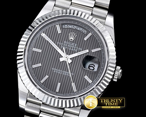롤렉스 DayDate 228206 SS/SS Gray Stick BP Swiss 2836 -RDD0194E