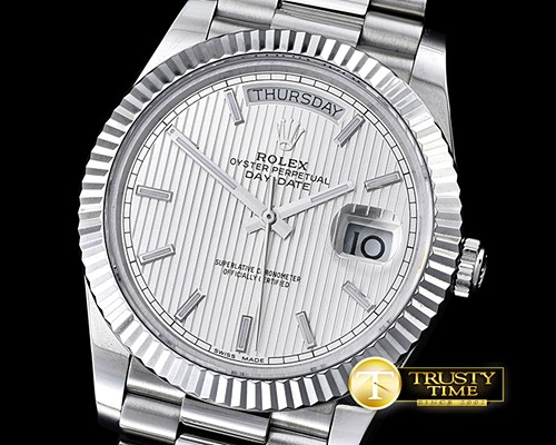 롤렉스 DayDate 228206 SS/SS Silver Stick BP Swiss 2836 -RDD0194F