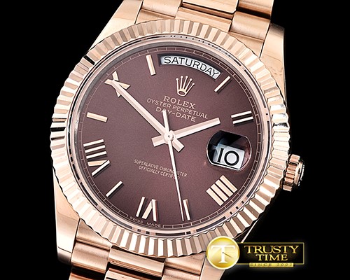 롤렉스 DayDate 228206 RG/RG Brown Roman BP Swiss 2836 -RDD0195B