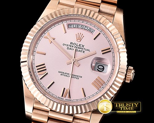 롤렉스 DayDate 228206 RG/RG Pink Roman BP Swiss 2836 -RDD0195C