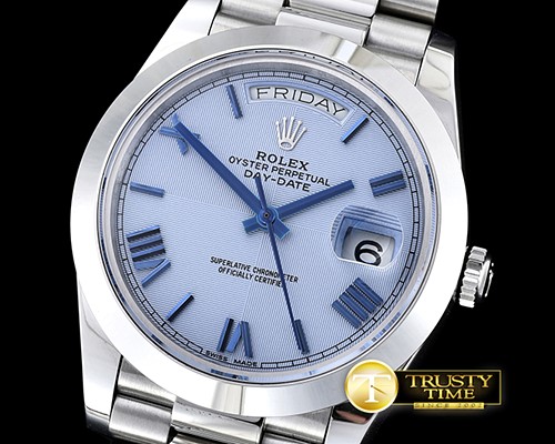 롤렉스 DayDate 228206 SS/SS Blue Roman Smooth BP Swiss 2836 -RDD0197B