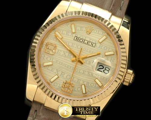 롤렉스 YG/LE Champagne Swiss Eta 2836/3135Real Diamond -RDJ0235A