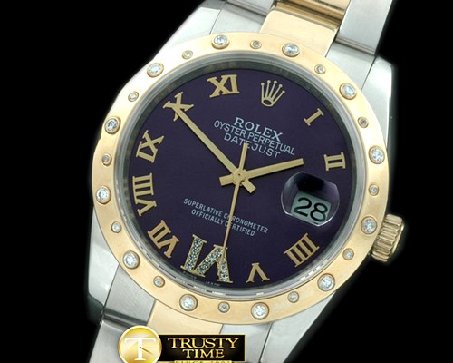 롤렉스 SS/YG Oyster Purple Roman/Diam 2836 -RDJ0250A