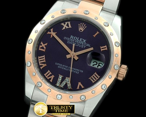 롤렉스 SS/RG Oyster Purple Roman/Diam 2836 -RDJ0251A
