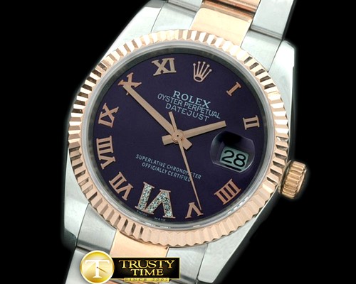 롤렉스 SS/RG Oyster Purple Roman/Diam 2836 -RDJ0251C