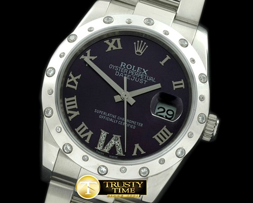 롤렉스 SS/SS Oyster Purple Roman/Diam 2836 -RDJ0252A