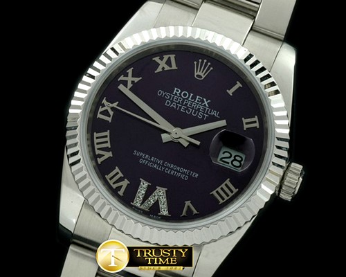 롤렉스 SS/SS Oyster Purple Roman/Diam 2836 -RDJ0252C