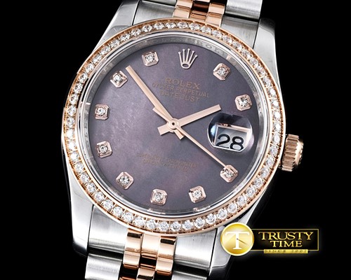 롤렉스 DateJust MOP Grey Diam TT/RG BP Asia 2836 -RDJ0258A