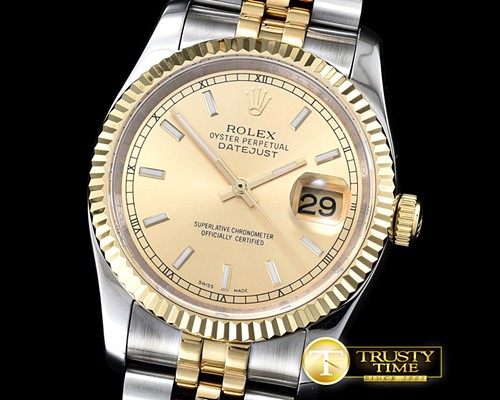 롤렉스 DateJust Gold Stick YG/TT Jub BP Asia 2836 -RDJ0258C