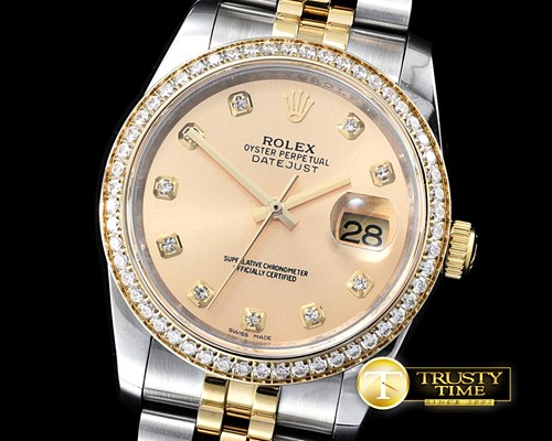 롤렉스 DateJust Gold Diam YG/TT Jub BP Asia 2836 -RDJ0258D