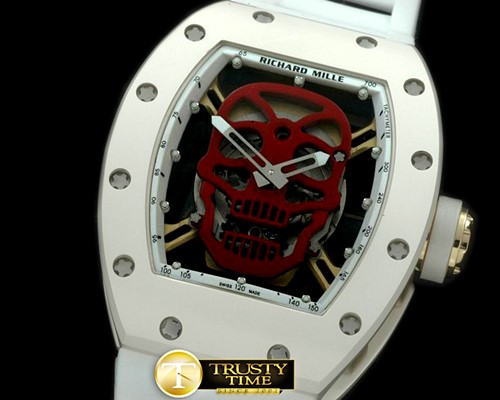 리차드밀 Skull Tourbillon CER/RG/RU Red Asian 21J Decorated M -RM044C