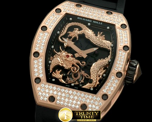 리차드밀 Dragon Tourbillon RG/RU Black/Gold Asian 21J -RM046A