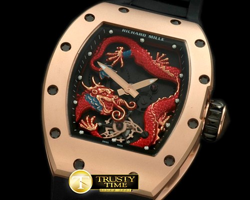 리차드밀 Dragon Tourbillon RG/RU Black/Red Asian 21J -RM046D