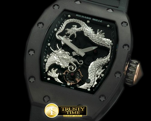 리차드밀 Dragon Tourbillon PVD/RU Black/Plat Asian 21J -RM047D
