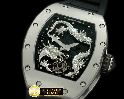 리차드밀 Dragon Tourbillon SS/RU Black/Plat Asian 21J -RM048B