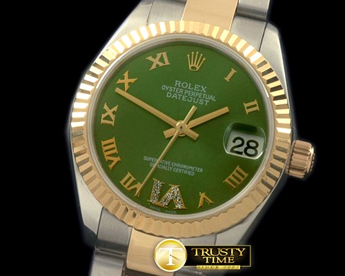 롤렉스 SS/YG Oyster Green Roman Asia 2836 -RMDJ203C