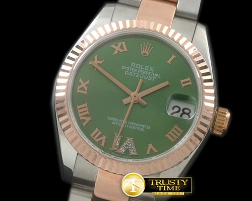 롤렉스 SS/RG Oyster Green Roman Asia 2836 -RMDJ204C