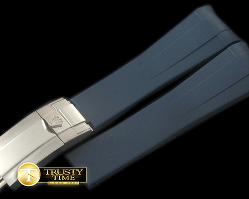 롤렉스 Dark Blue Rubber Strap 20/18 with Insignia Clasp -ROLACC021C
