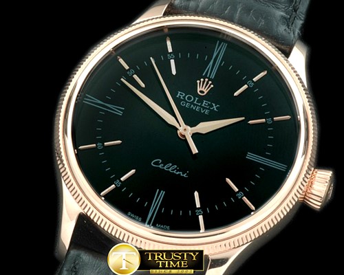 롤렉스 2014 Cellini Time RG/LE Black Asia 2824 -ROLCEL056B