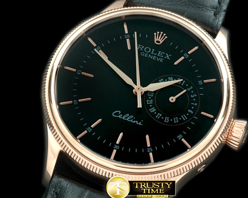 롤렉스 2014 Cellini Date RG/LE Black Asia 2813 -ROLCEL058B