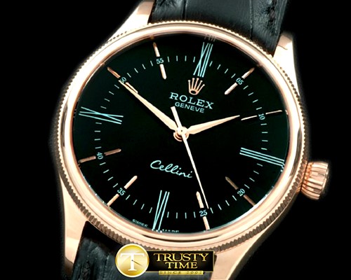 롤렉스 2014 Cellini Time RG/LE Black Asia 2824 -ROLCEL060A