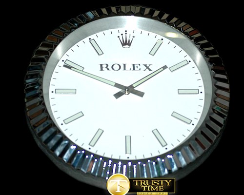 롤렉스 Dealer Clock SuperOcean Style SS/Wht Swiss Quartz -ROLCLK013