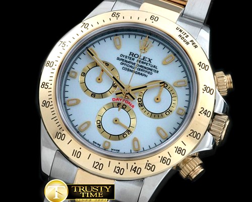 롤렉스 Daytona 116523 YG/SS White Stick A7750 Sec@6 28800 -ROLDYT0129