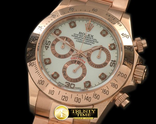 롤렉스 2008 RG/RG Rose White Diam A7750 Sec@6 -ROLDYT0146