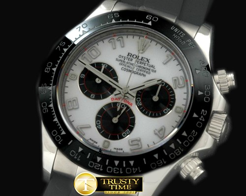 롤렉스 Daytona 116519 SS/CER/RU White Num A7750 Sec@6 -ROLDYT0153D