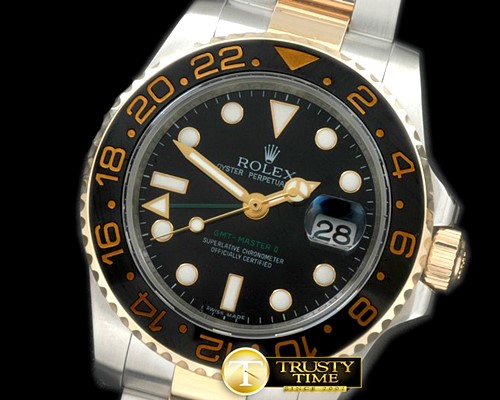 롤렉스 SS/YG 2008 GMT TT Black Asian 2836 -ROLGMT104