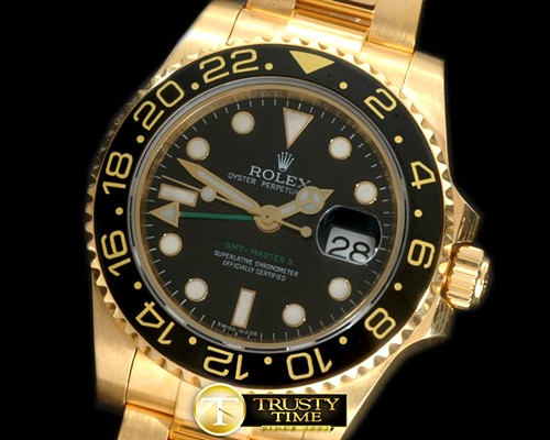 롤렉스 YG/YG 2008 GMT Black Swiss 2836 -ROLGMT105A