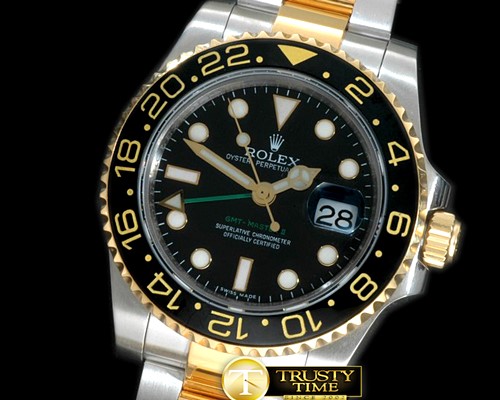 롤렉스 YG/YG 2008 GMT TT Black Swiss 2836 -ROLGMT105B