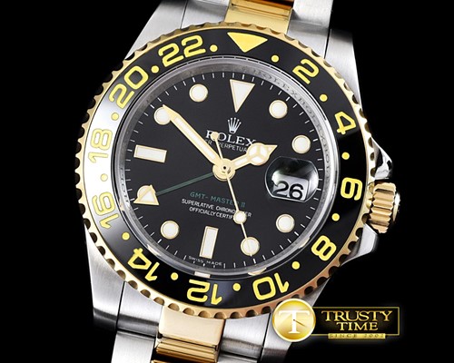 롤렉스 YG/SS Ref.116713 GMT TT Noob Black Asia 2836 -ROLGMT107