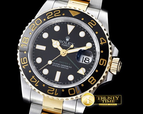 롤렉스 YG/SS Ref.116713 GMT 18K Wrapped Noob Black A2836 -ROLGMT108