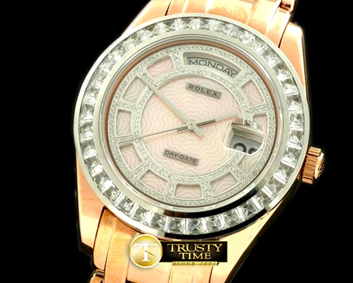 롤렉스 Diam Bez SS White Diamond/Rose Tier Asian 2813 -ROLMP010A