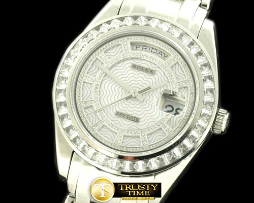 롤렉스 Diam Bez SS White Diamond/White Tier Swiss Eta 2836 -ROLMP011B