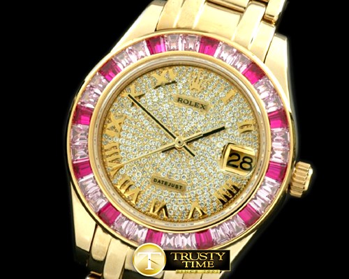 롤렉스 Diam/Ruby Bez YG Diamond/Roman Asian Eta 2824 -ROLMP012B