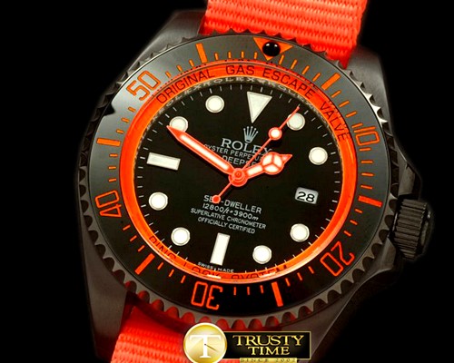 롤렉스 Deepsea Watch What If Edition PVD Blk/Org A2813 -ROLSD041B