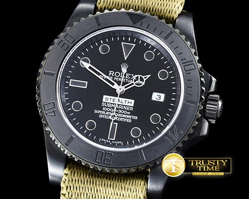 롤렉스 Project X Stealth Sub PVD/Nato JK Asia 2836 -ROLSUB173B