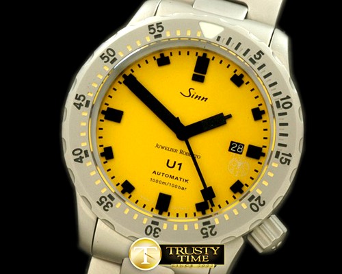 SINN U1 Limited Ed Automatic SS/SS Ylw Asian 2813 -SINN038B