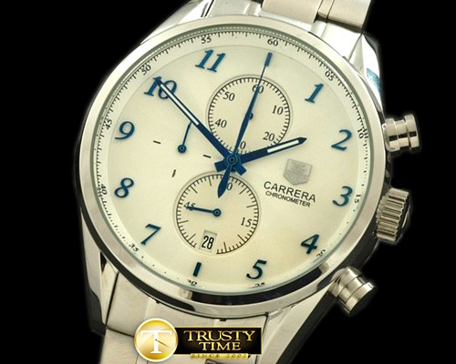 태그호이어 Carrera SLR SS/SS White Jap Qtz -TAG0190A