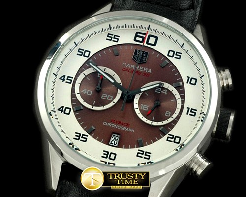 태그호이어 Carrera 50yrs Chrono SS/RU White/Brown Jap OS20 Qtz -TAG0211A