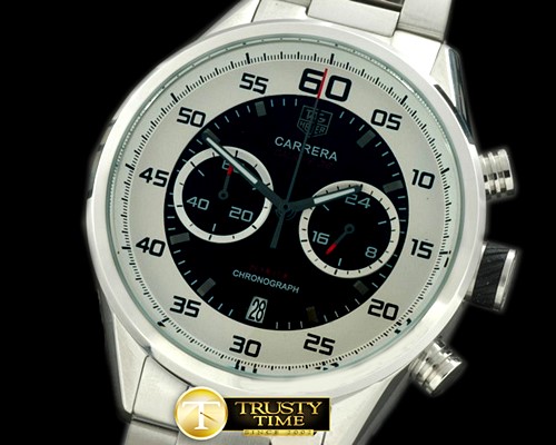 태그호이어 Carrera 50yrs Chrono SS/SS White/Black Jap OS20 Qtz -TAG0217D