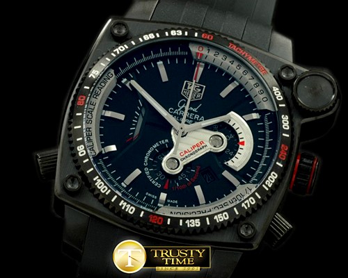 태그호이어 Grand Carrera Calibre 36 PVD/RU Black/Red Jap OS Qtz -TAG0218B