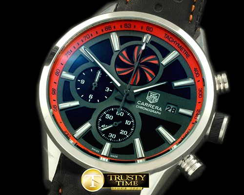 태그호이어 Carrera 50yrs Chrono SS/LE Black/Org Jap OS20 Qtz -TAG0231D