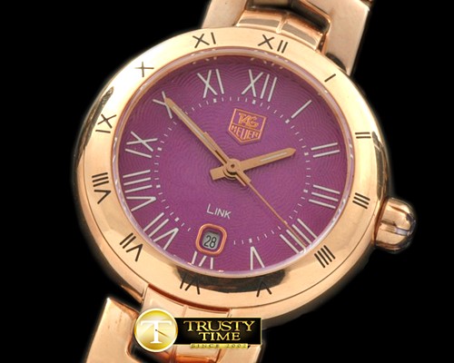 태그호이어 2013 Link Sports Ladies RG/RG Purple Roman SQtz -TAG0244D
