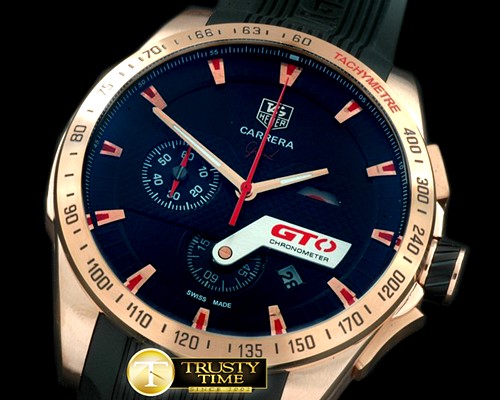 태그호이어 Carrera GTO Chrono RG/RU Black/Red Jap OS20 Quartz -TAG0252B