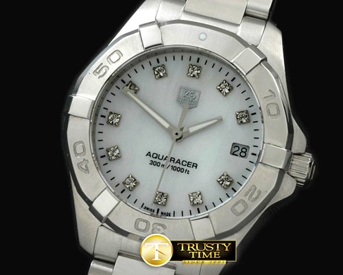 태그호이어 Aquaracer Ladies Mid SS/SS MOP White Dia SQtz -TAG0281B