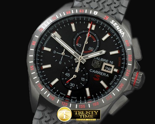 태그호이어 Carrera 16 Senna Ed Chrono PVD/RU Black Jap OS20 Qtz -TAG0284A
